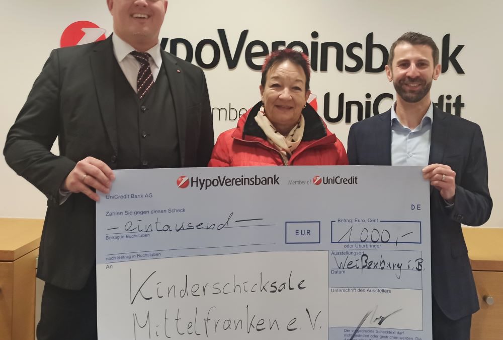 Spende der Weißenburger HypoVereinsbank erfreut Kinderherzen