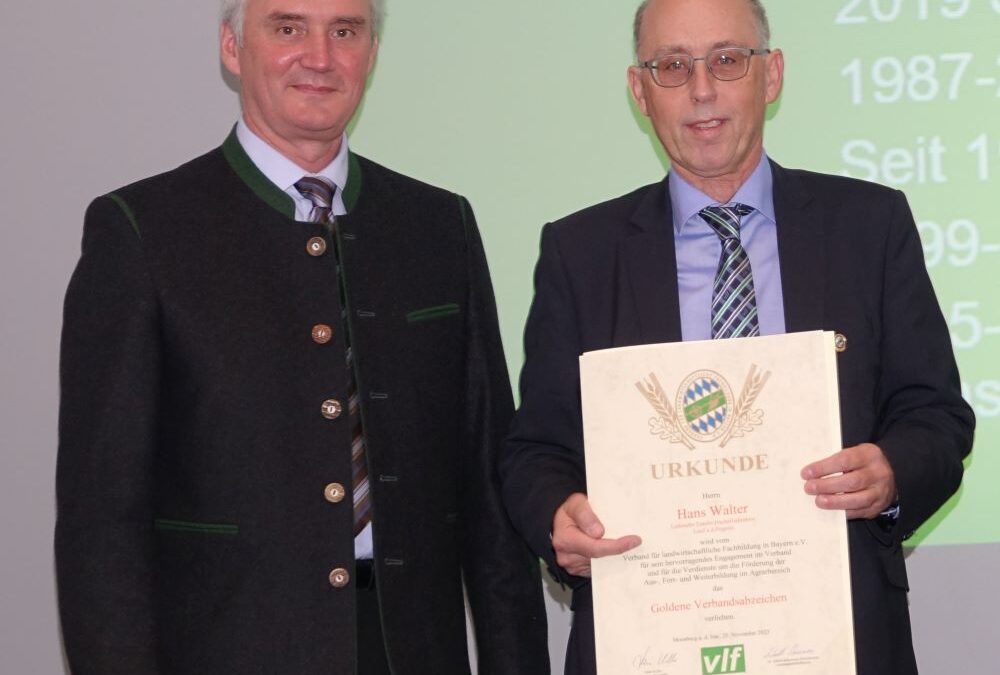 Goldenes Verbandsabzeichen für Hans Walter