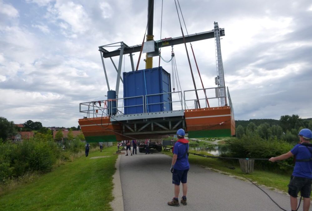 Sperrung des Damms an der Brombachvorsperre