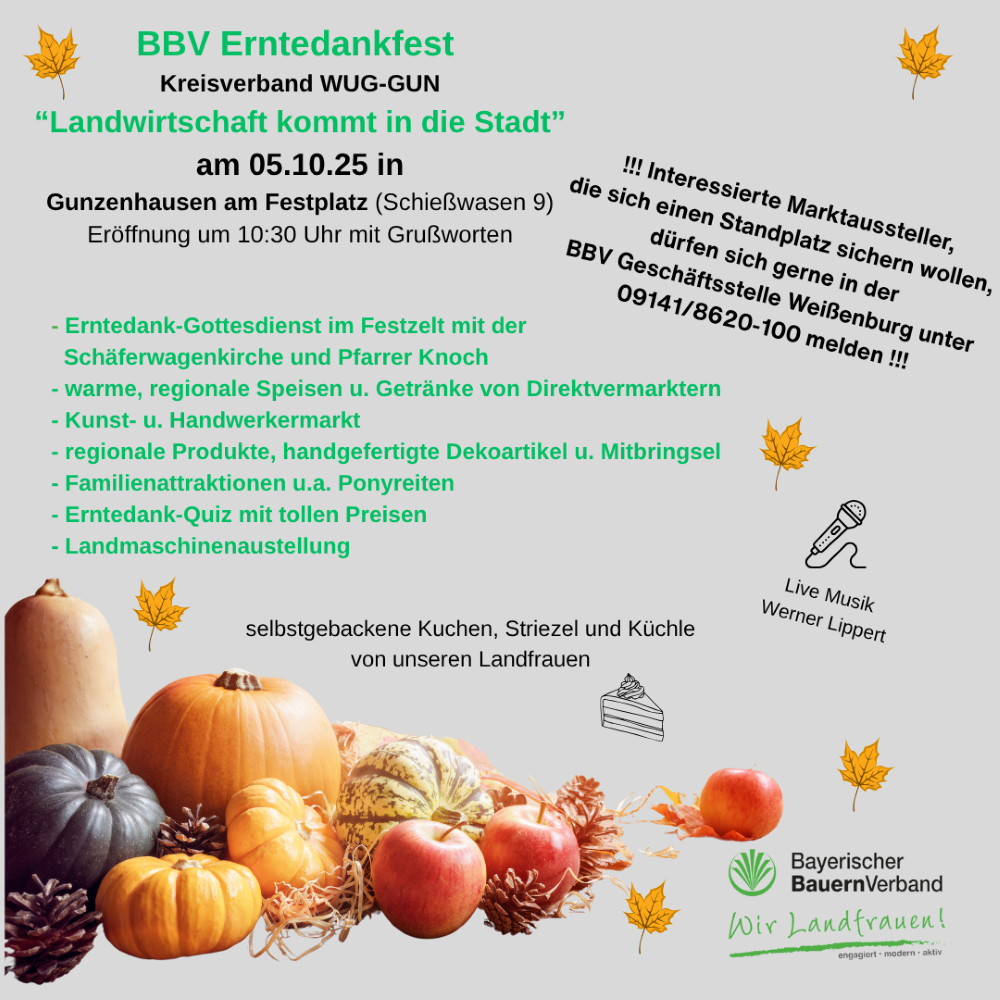 Sharepic Suche Marktaussteller Erntedankfest