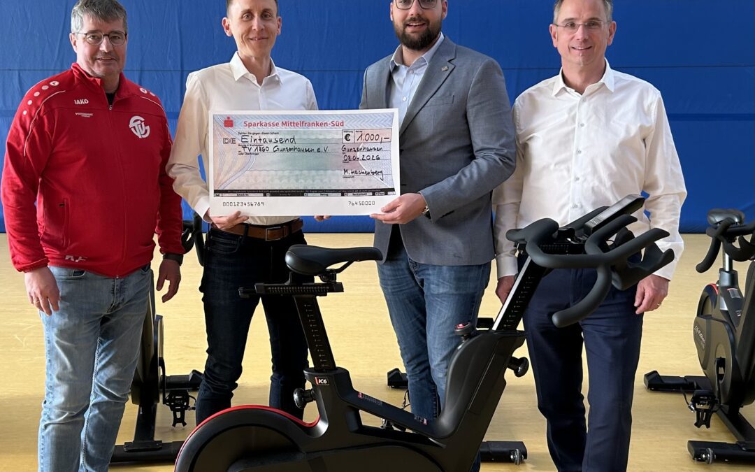 Spendenübergabe für neue Indoorcycling-Bikes beim TV 1860 Gunzenhausen e. V.